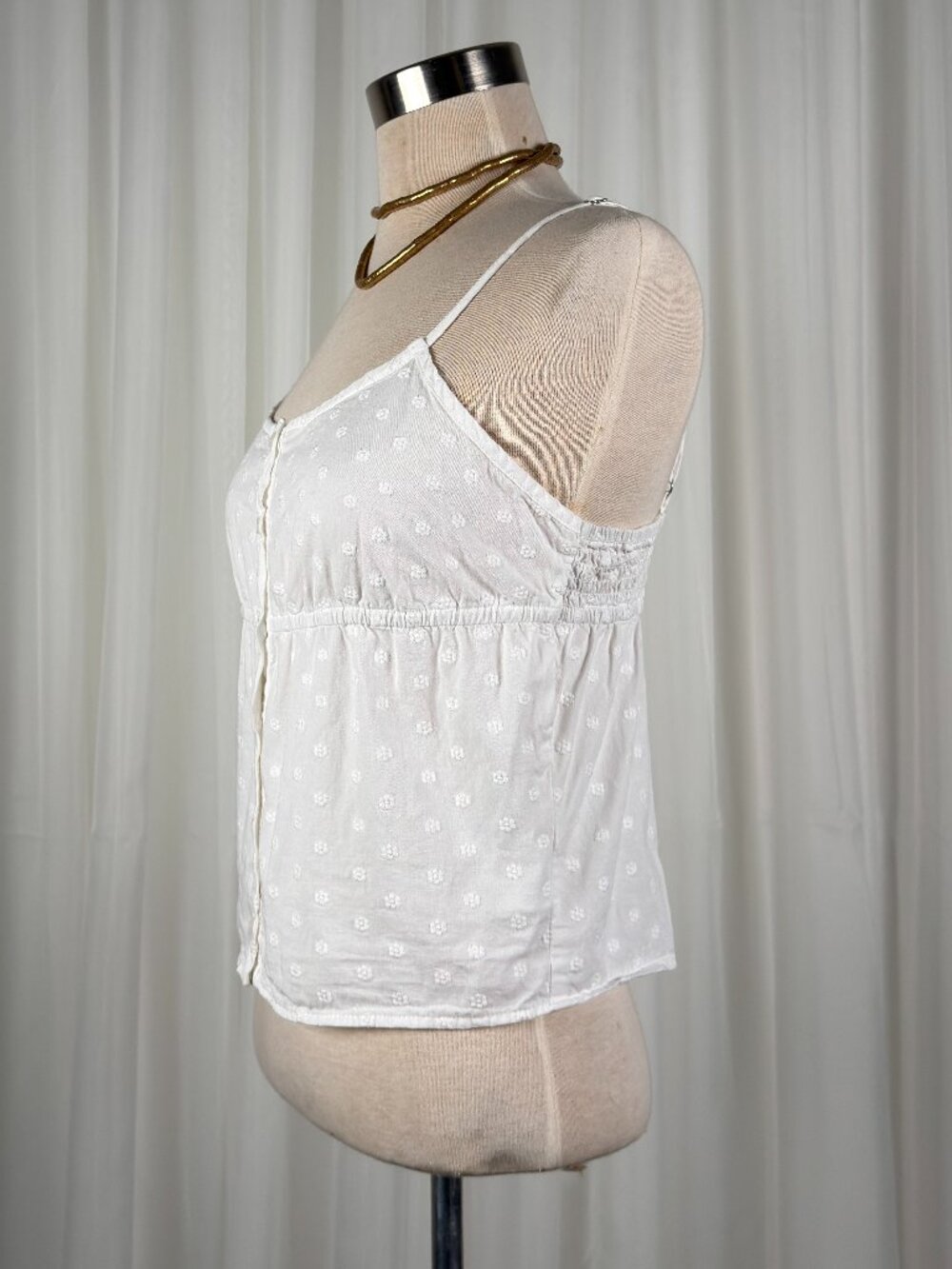 J.galt Babydoll embroidered floral white top small‎ - Picture 2 of 6